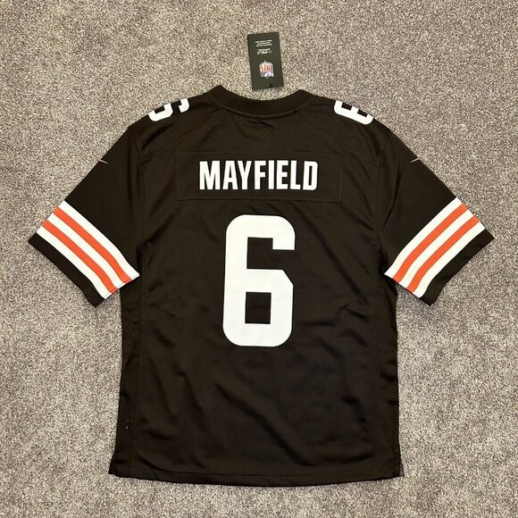 NWT $85 Nike Cleveland Browns NFL Baker Mayfield #6 Football Jersey Youth Size L - Picture 6 of 14